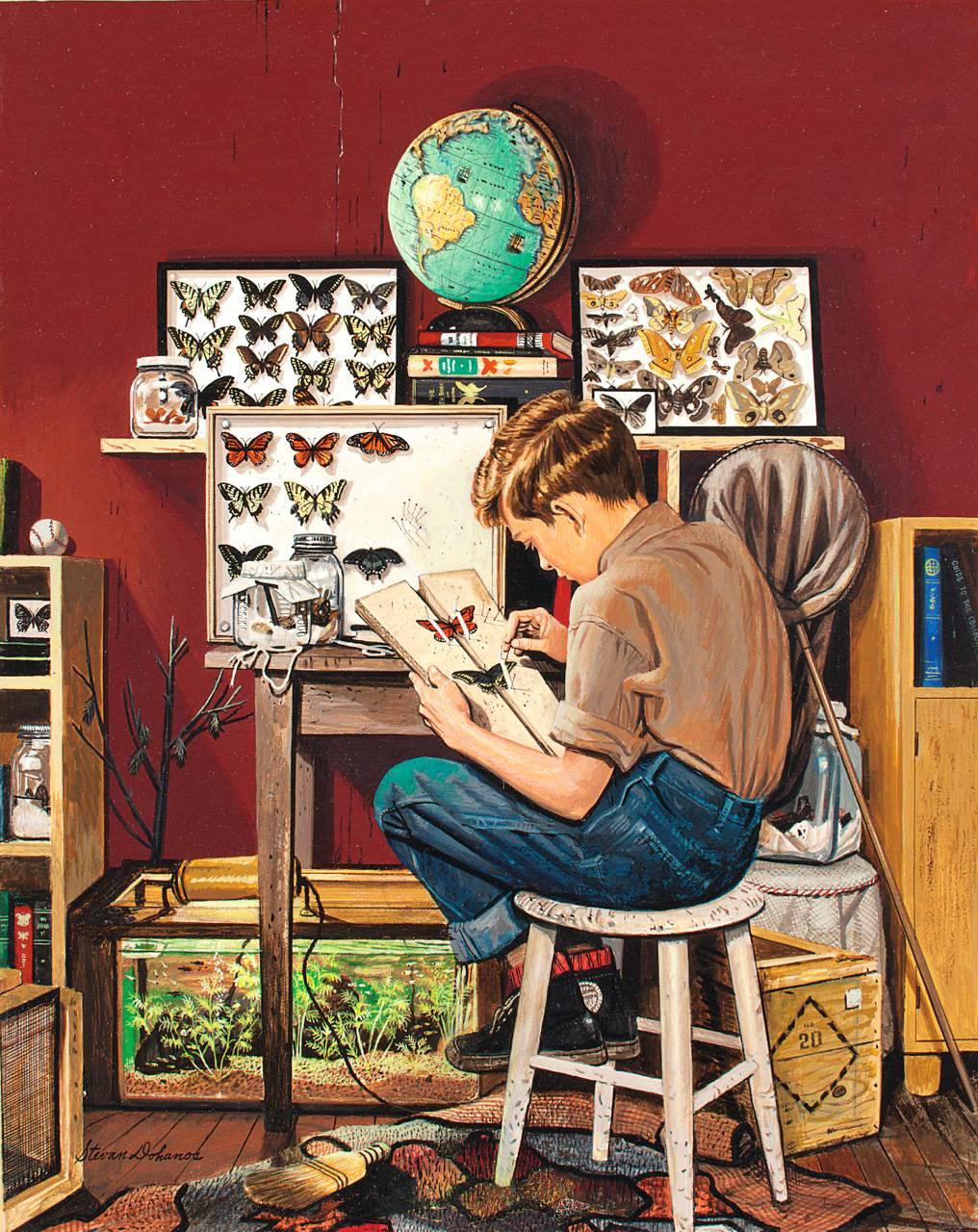 Figurative Painting di Stevan Dohanos - Il Collezionista, copertina del Saturday Evening Post