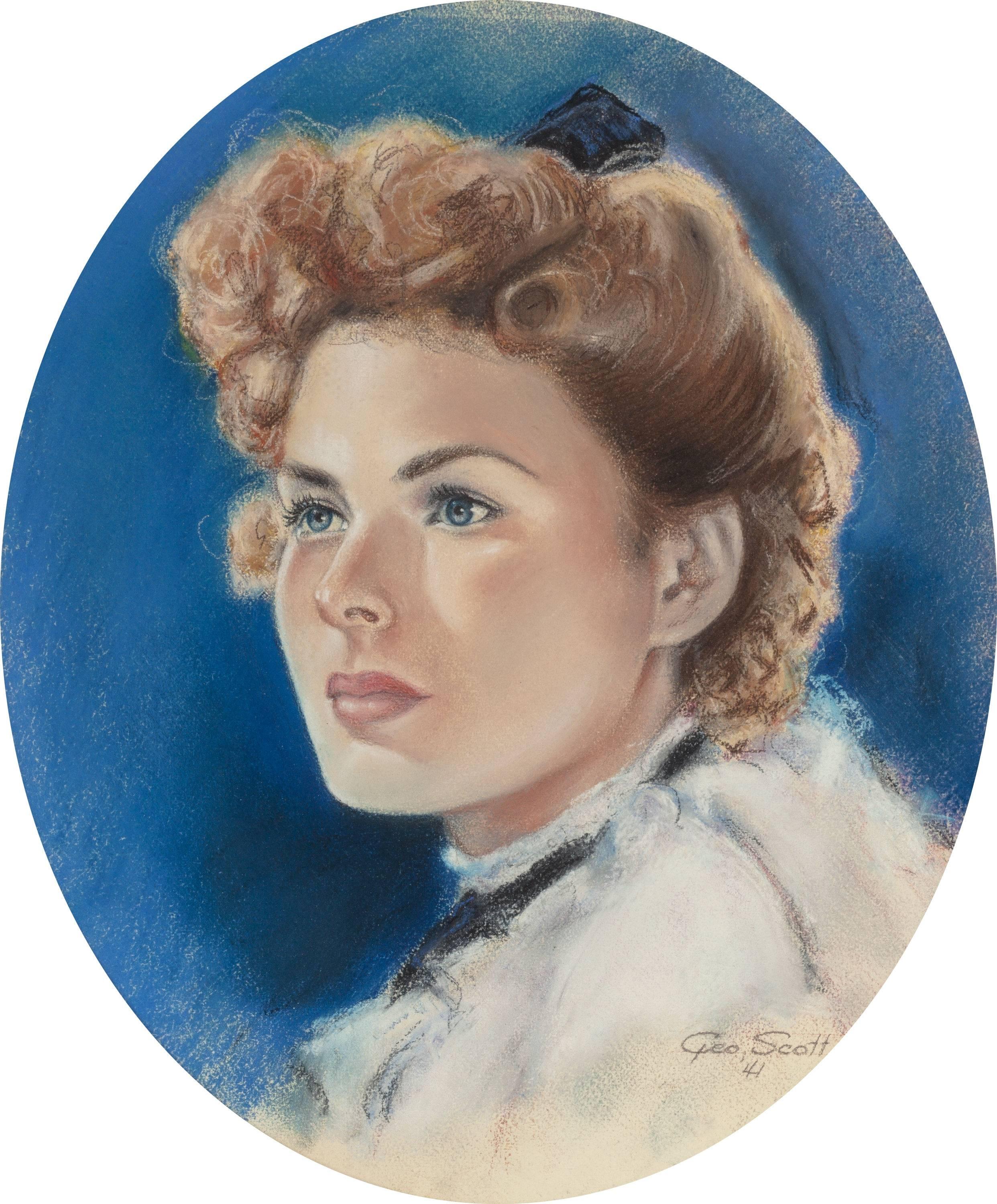 Georges Bertin Scott Portrait Painting - Ingrid Bergman from Dr. Jekyll and Mr. Hyde