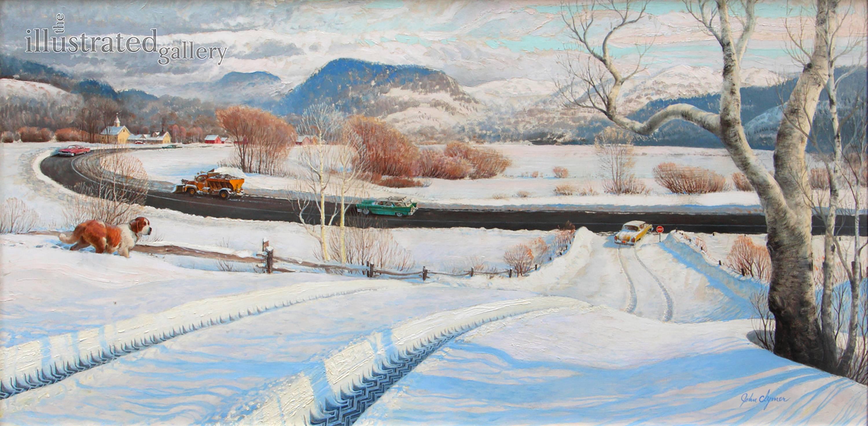 Landscape Painting John Ford Clymer - Winter in the Country (hiver à la campagne)