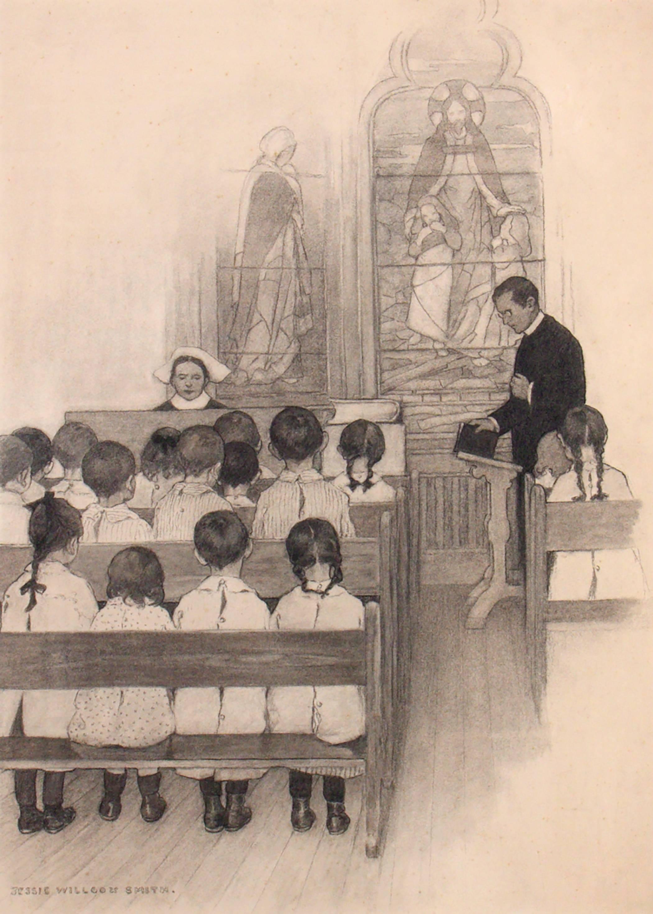 Jessie Willcox Smith Interior Painting - Chapel of Grace Church Nursery