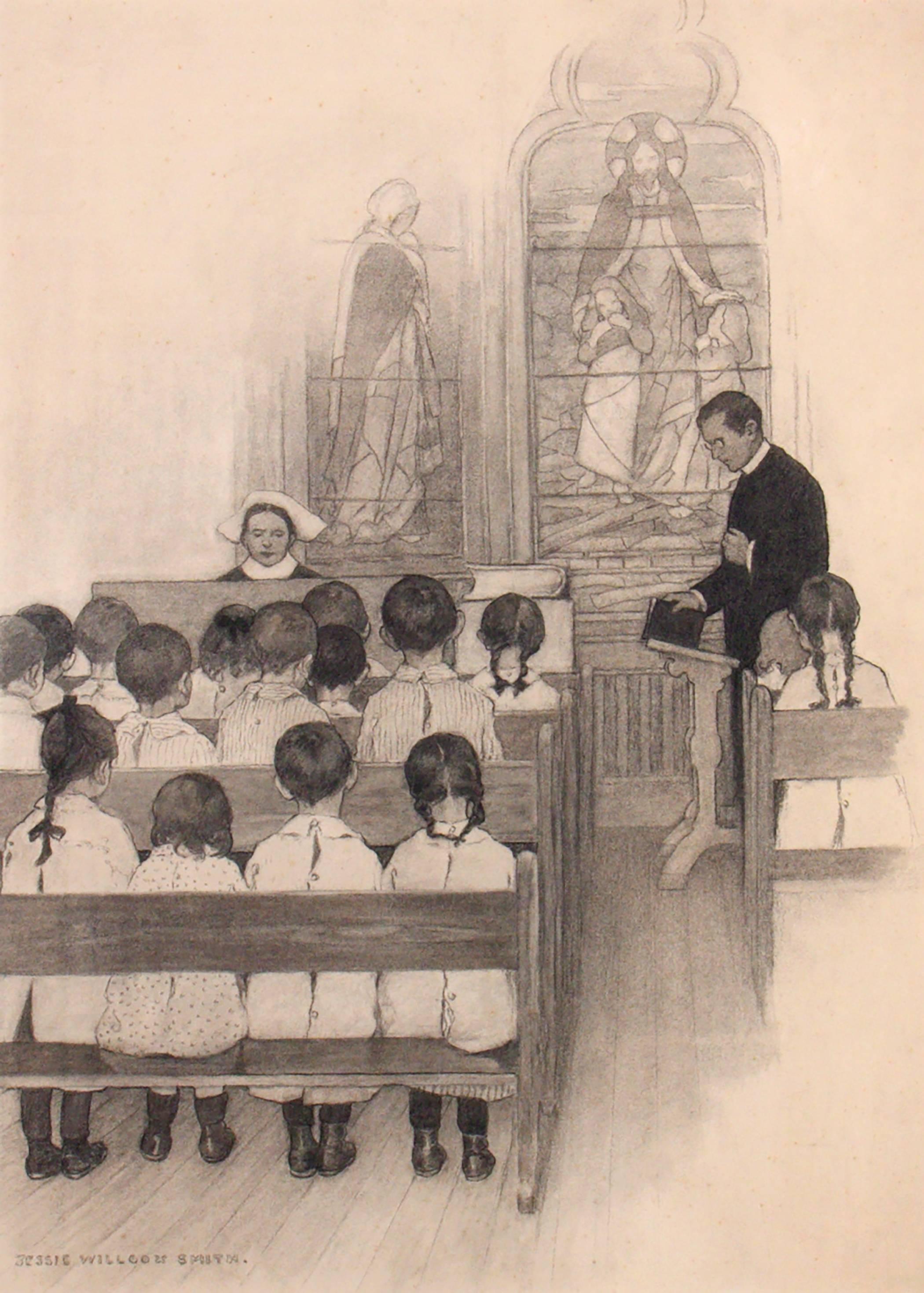 Jessie Willcox Smith Interior Painting – Kapelle Grace Kirche Grace-Kindergarten