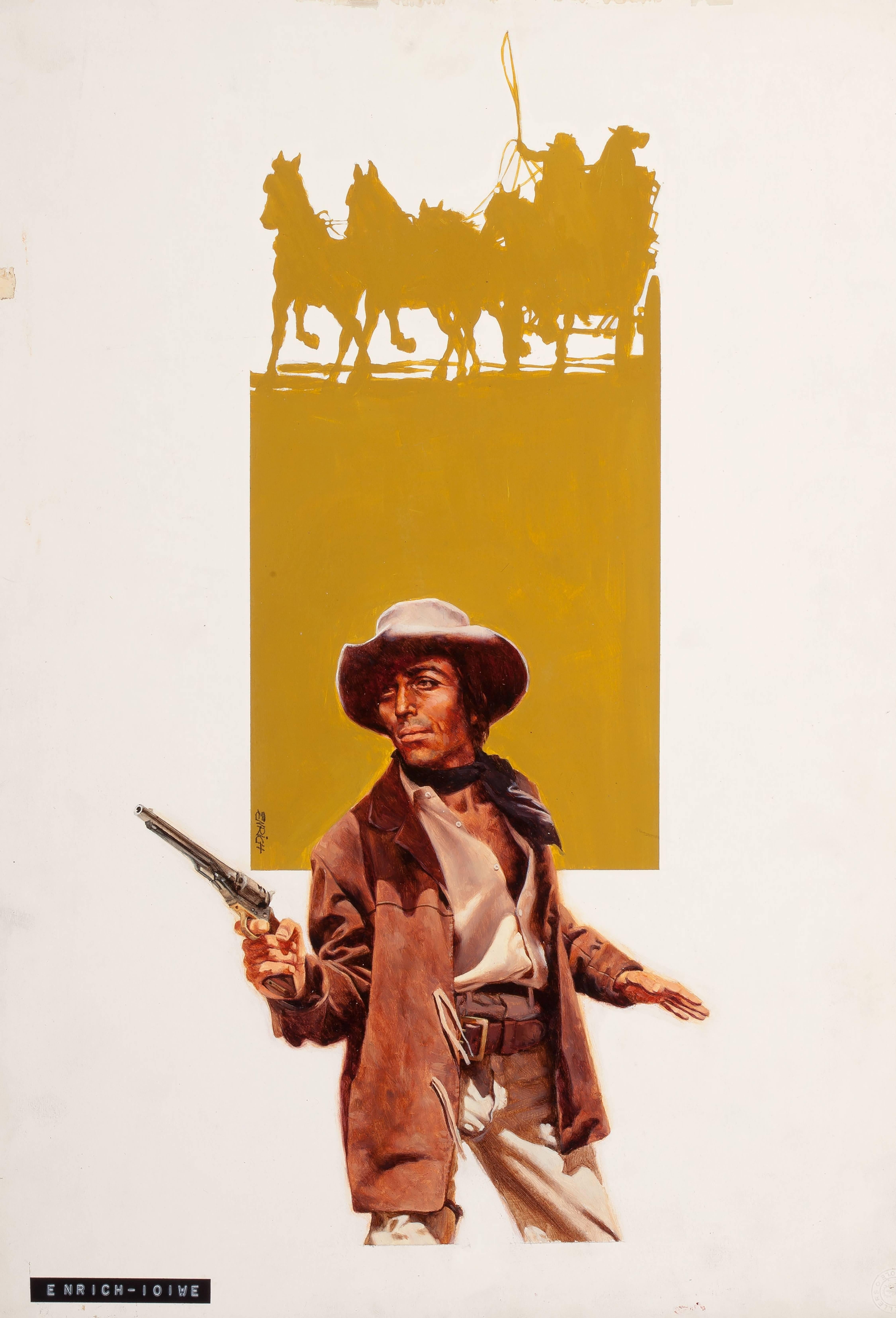 Enrich Torres Portrait Painting - Cowboy on the Defense, Probable Paperback Cover