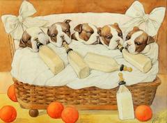 Puppies in Basket