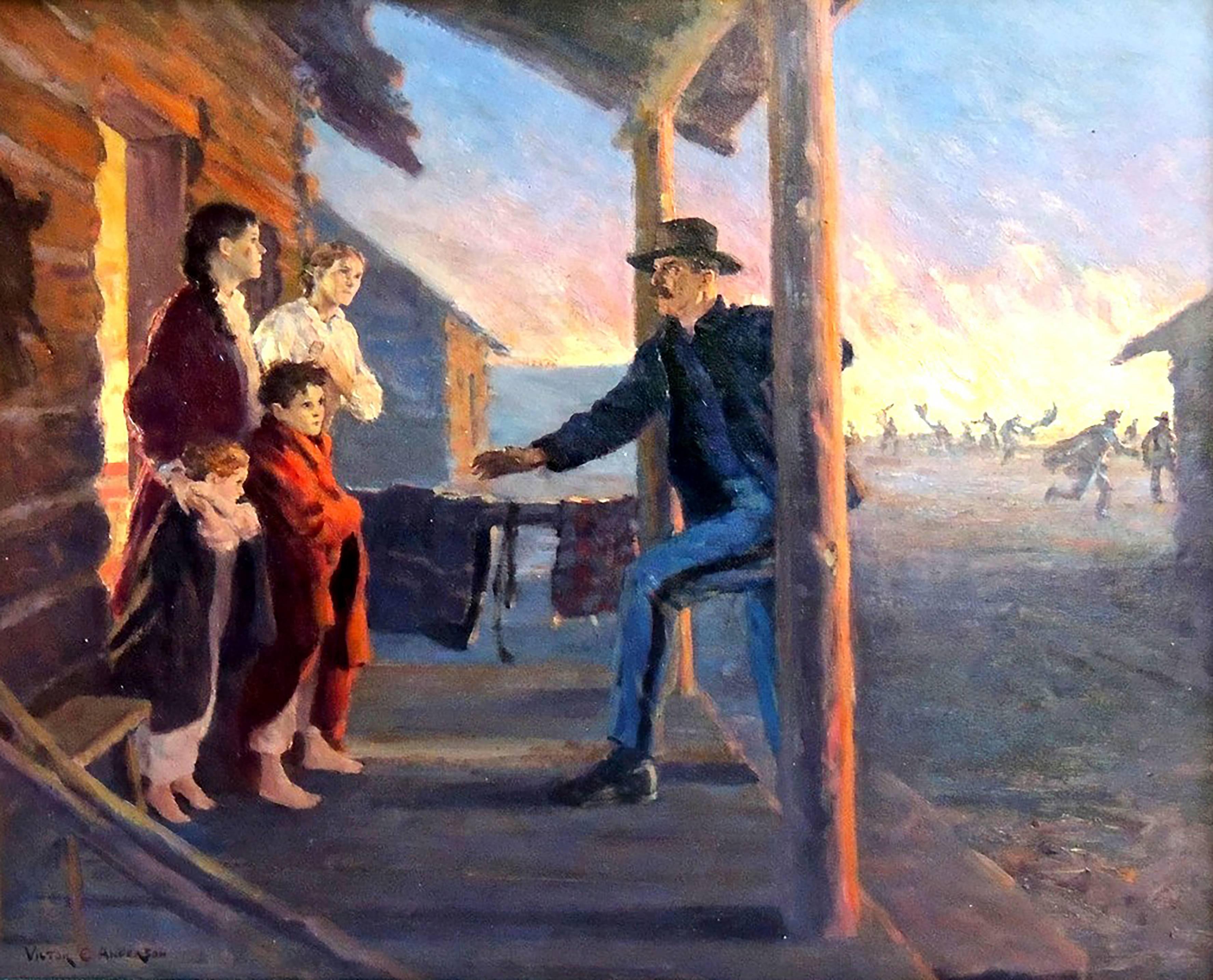 Victor Coleman Anderson Figurative Painting - Prairie Fire