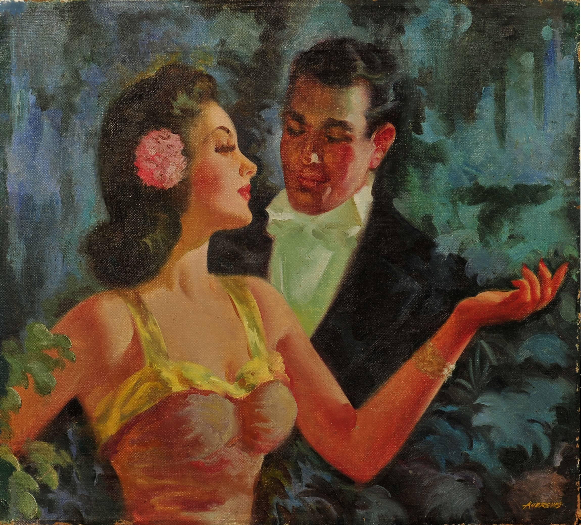 Unknown Portrait Painting - Sophisticated Couple