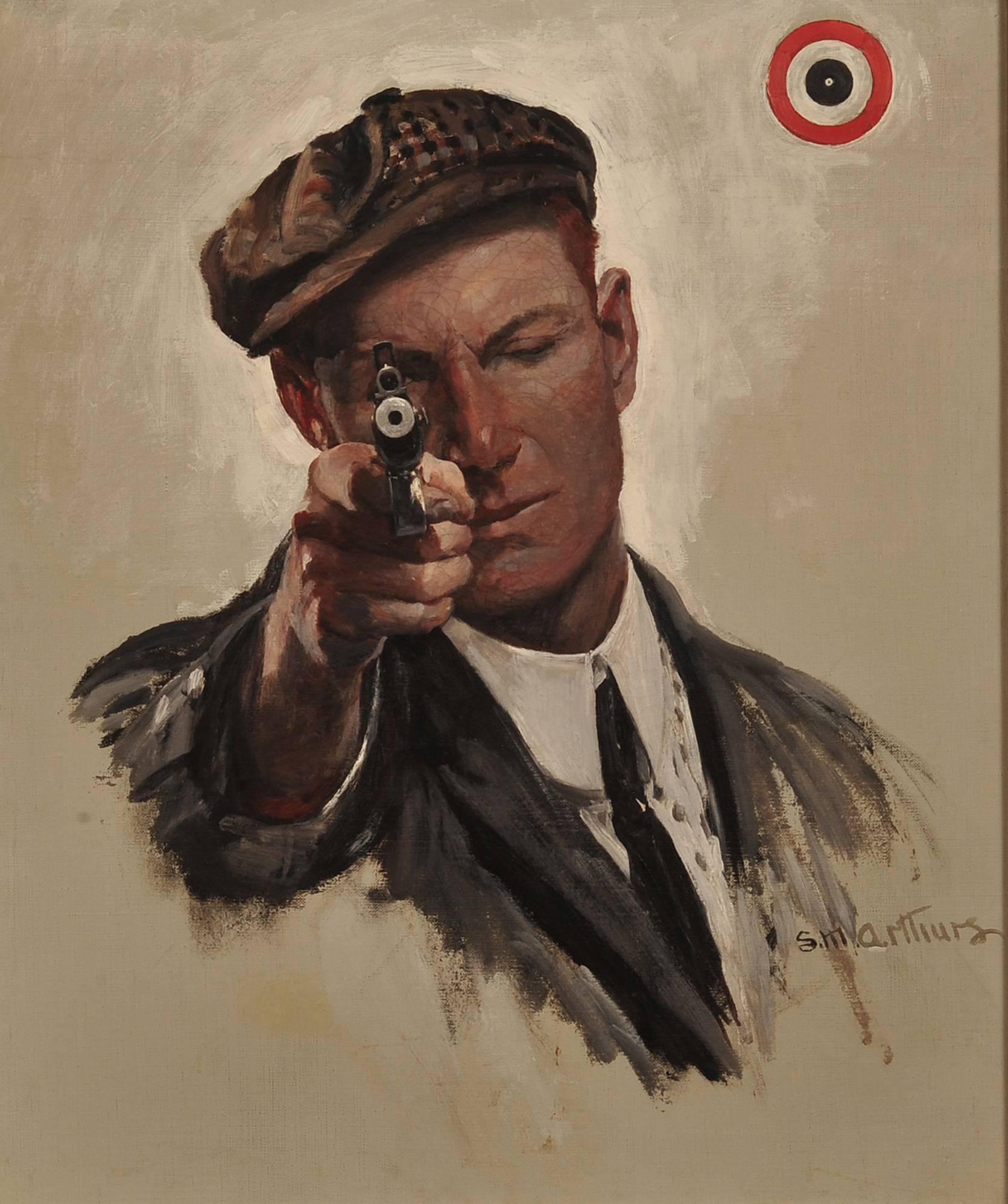 Stanley Massey Arthurs Portrait Painting - Bulls Eye, Saturday Evening Post Cover