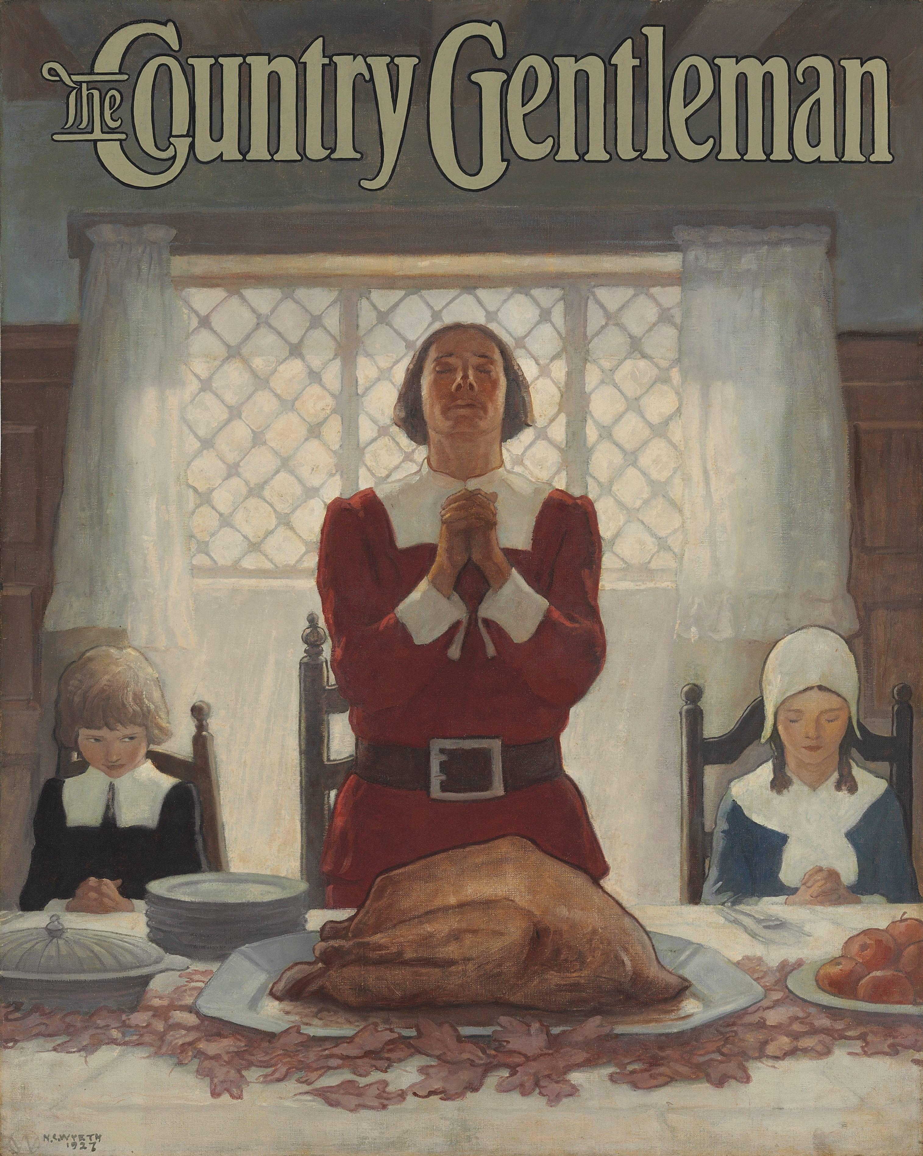 Portrait Painting Newell Convers Wyeth - Gentleman Country Gentleman (un début de Noël)
