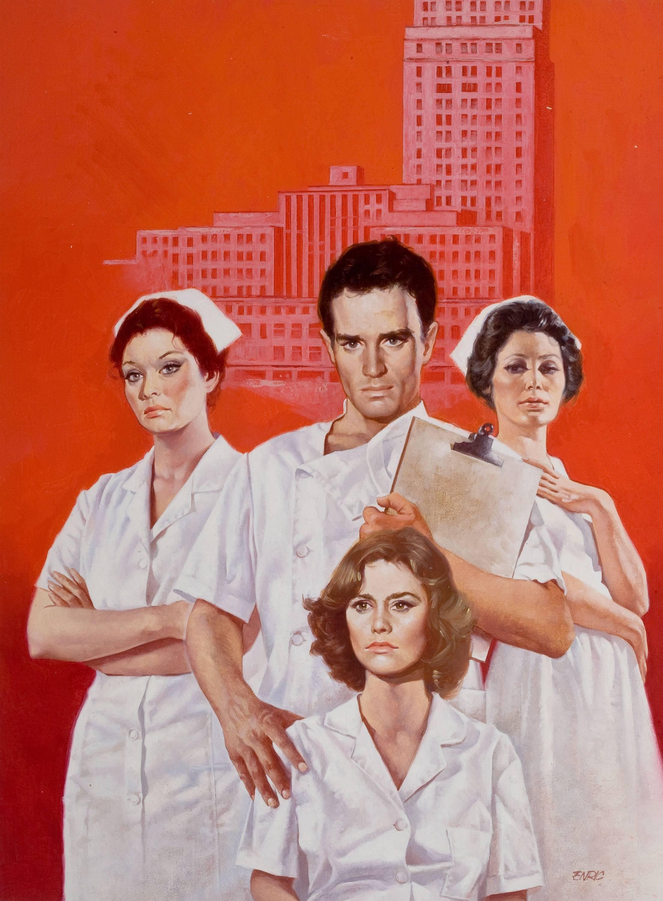 Enrich Torres Portrait Painting - Nurses, Literary Guild, Paperback Cover