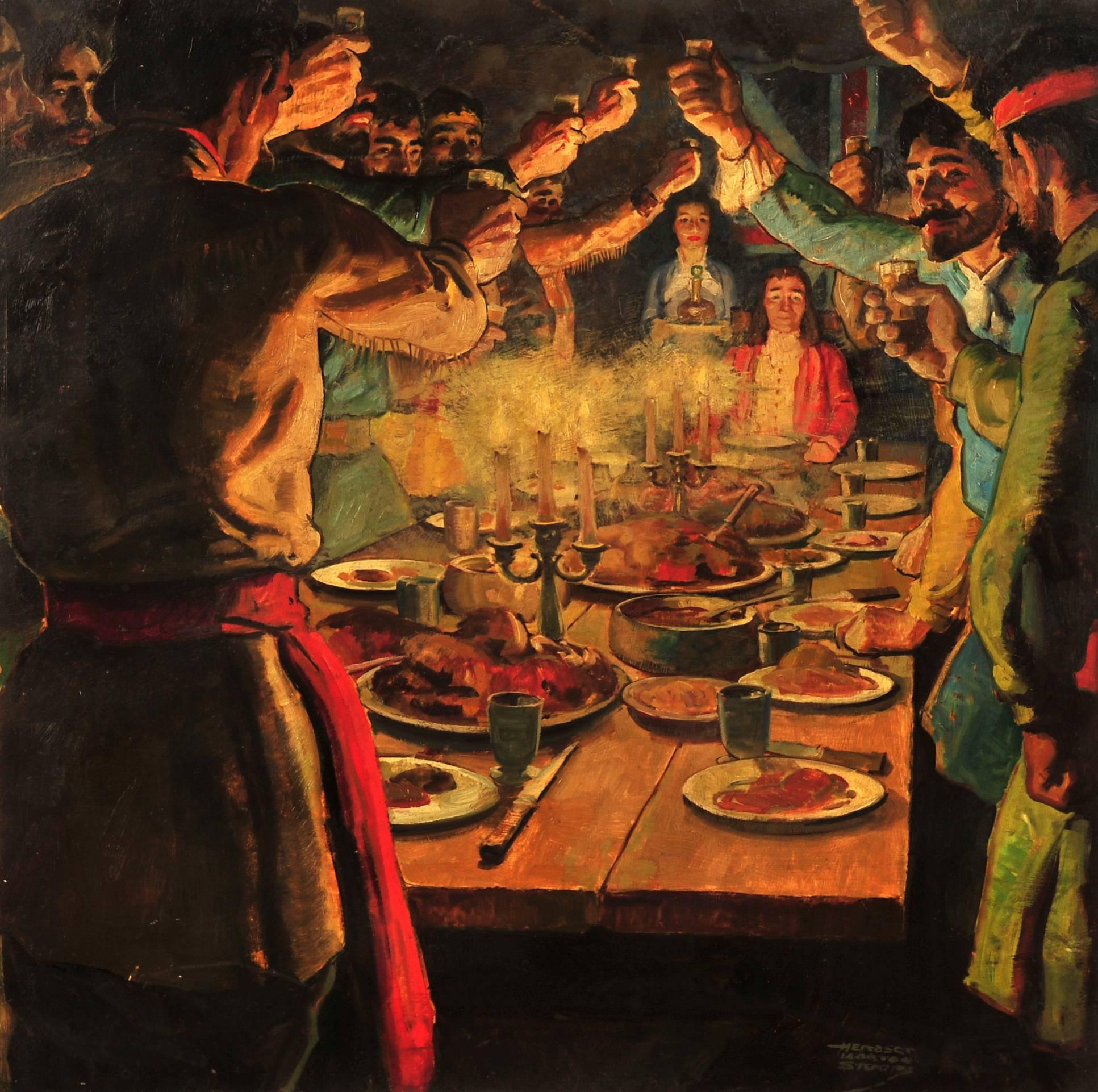 Herbert Morton Stoops Figurative Painting - The Feast