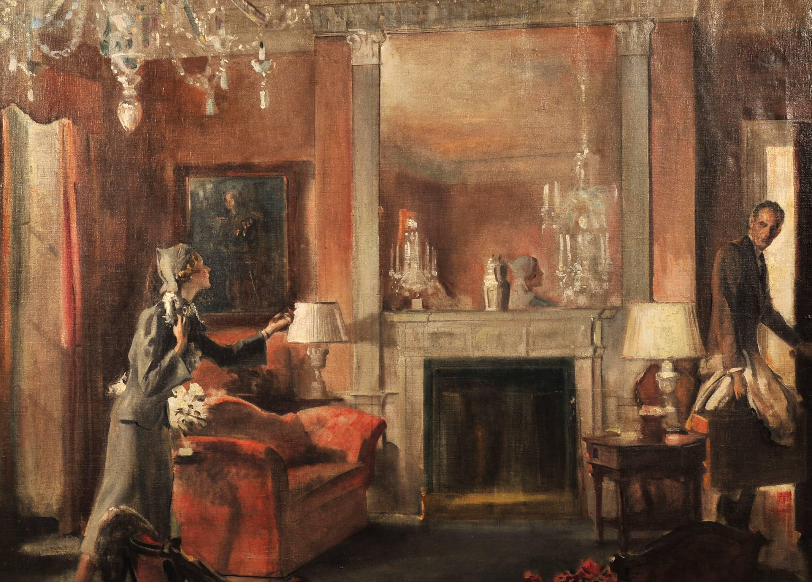 Roy Spreter Interior Painting - Look Magazine, Story Illustration