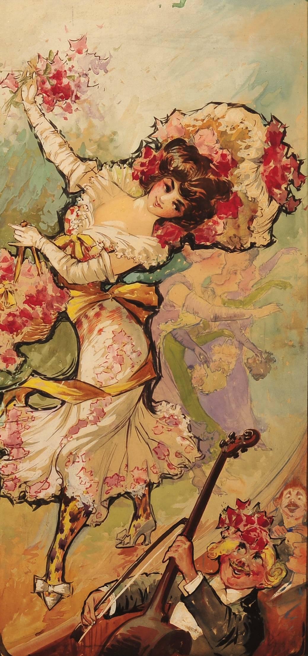 Affiche originale d'un Yankee Doodle Girls - Mixed Media Art de Unknown