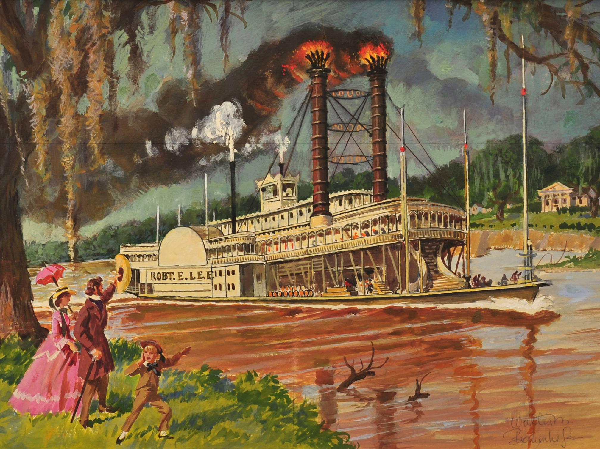Landscape Painting de Walter Martin Baumhofer - Saludando al Robert E. Lee