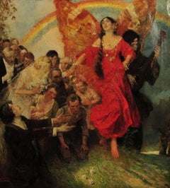 Woman in Red with Wings