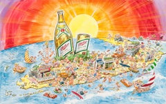 Miller High Life "Spring Break" Advertising Painting; Original Art