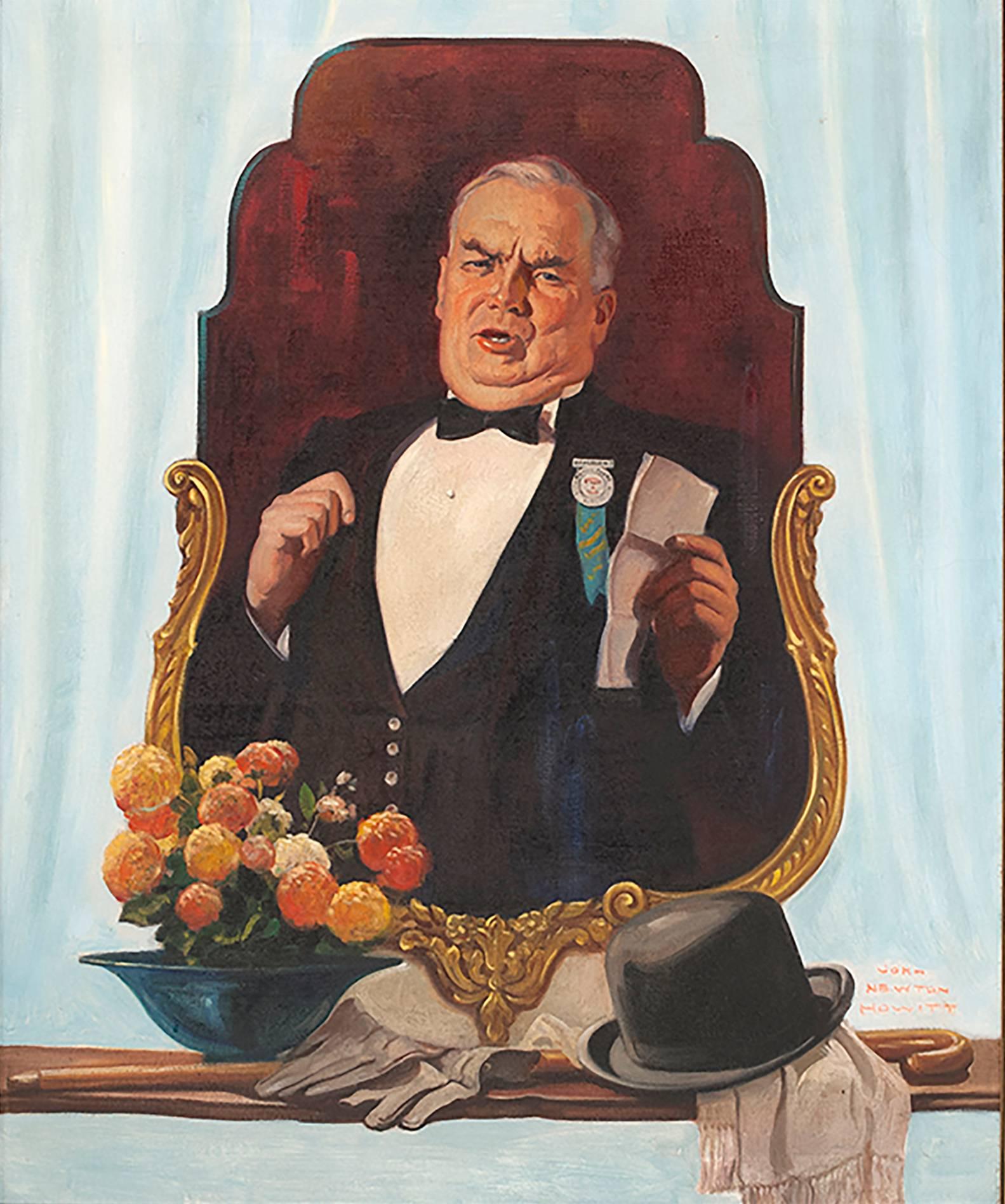 John Howitt Portrait Painting – Practicing the Speech, Titelseite des Liberty Magazine