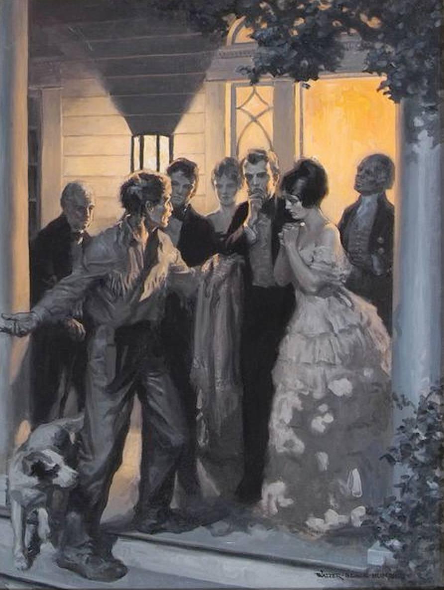Figurative Painting di Walter Beach Humphrey - "Sono di nuovo i federali ladri".