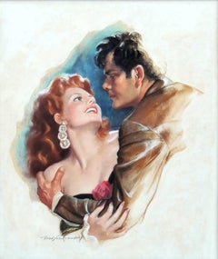 Vintage Rita Hayworth & Glen Ford, Movie Poster Illustration