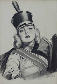 Vintage Sweet Caporal Cigarettes 'Majorette' Illustration