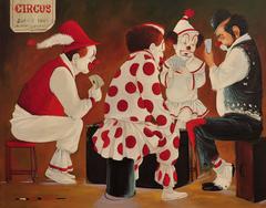 Hal Crecy - Three Clowns, Painting For Sale at 1stdibs