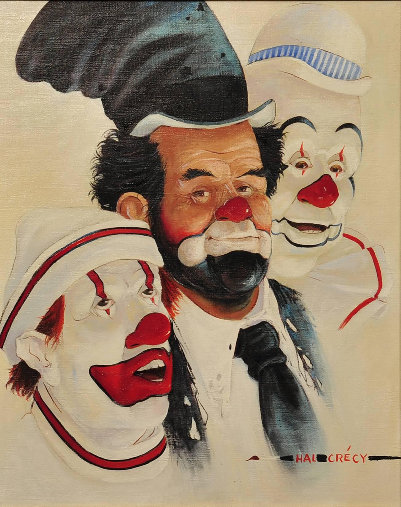 Hal Crecy Figurative Painting - Three Clowns