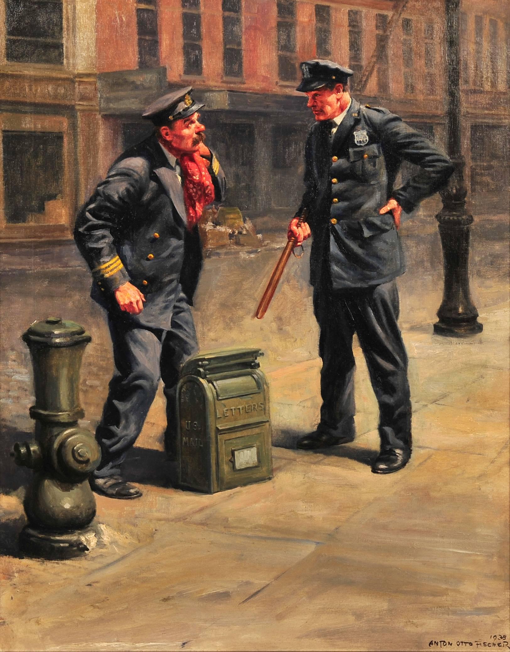 Figurative Painting Anton Otto Fischer - « The Yogi of West Ninth Street », illustration du mois de septembre 1935