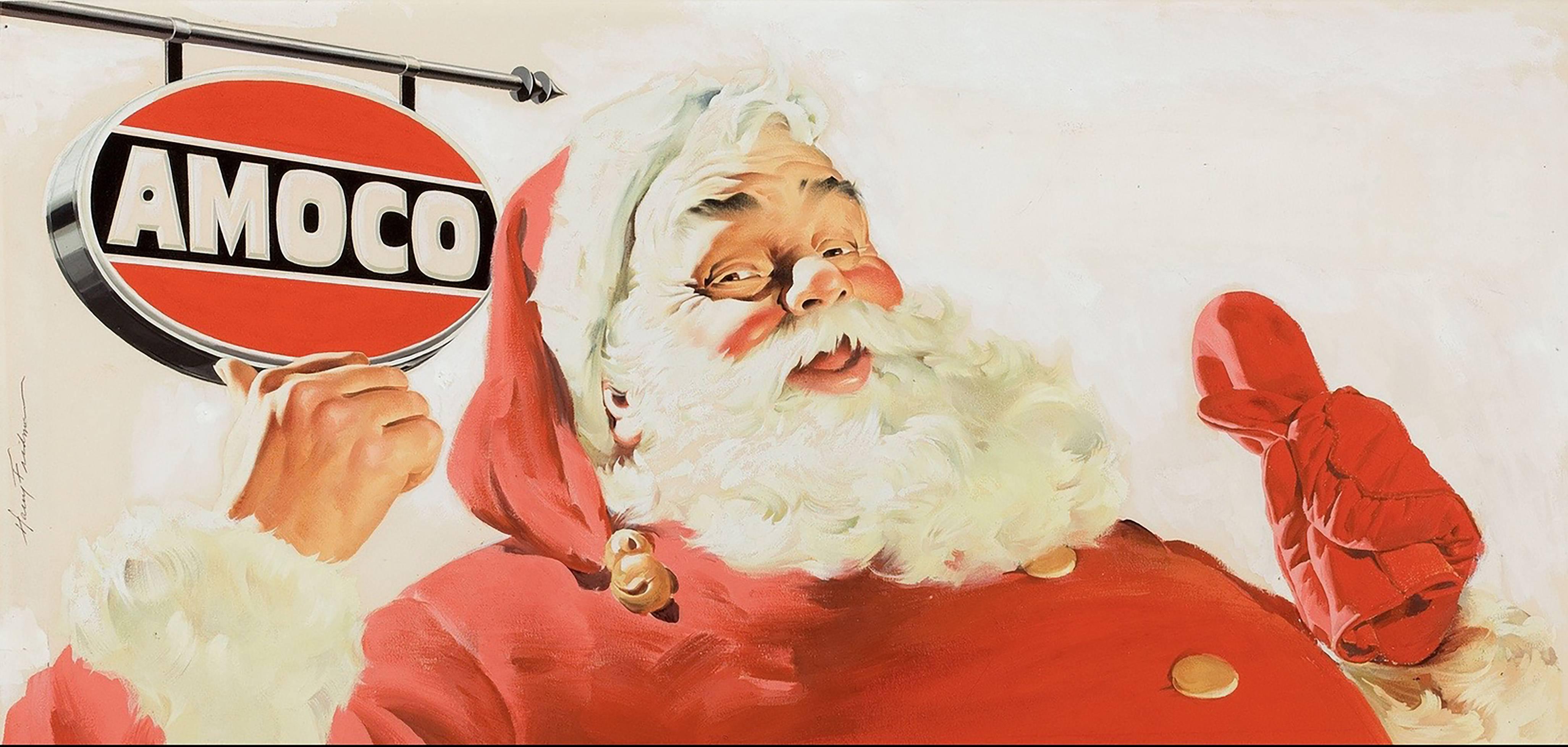 Harry Fredman Portrait Painting - Santa Claus Amoco Advertisement