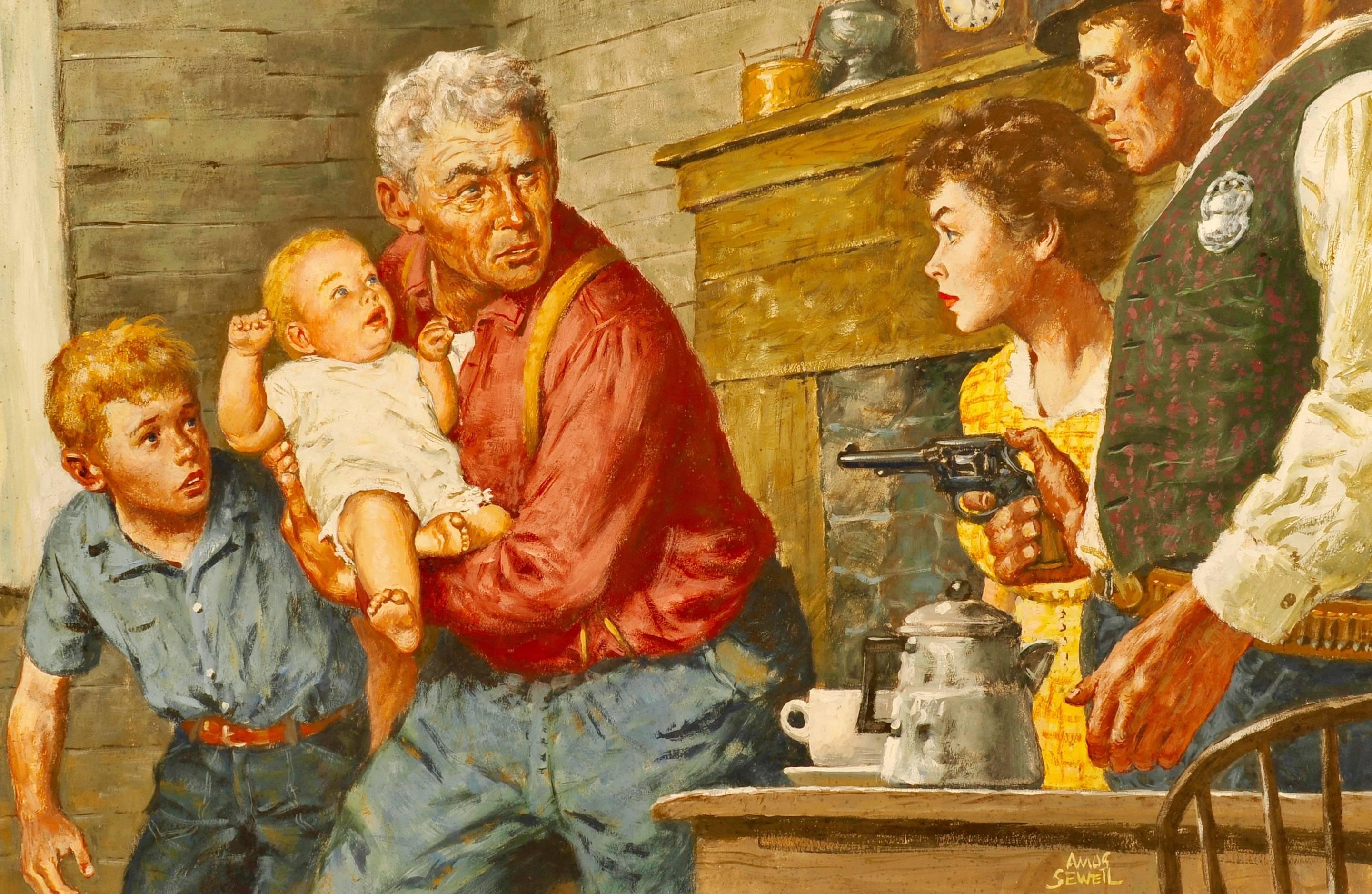 Figurative Painting de Amos Sewell - El secuestrador bienintencionado