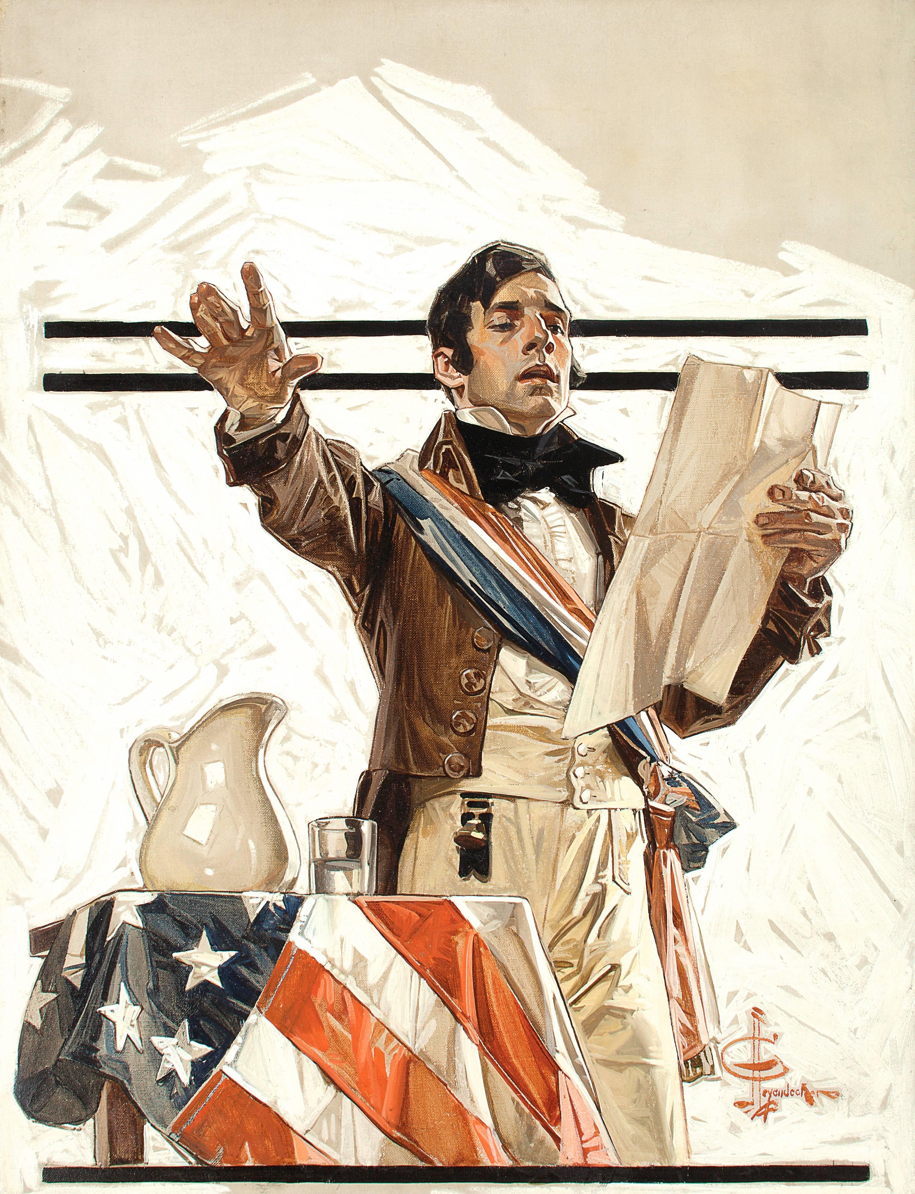 Joseph Christian Leyendecker Figurative Painting - July 4th Edition, Saturday Evening Post Cover