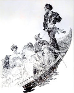 Antique Travelers in a Gondola