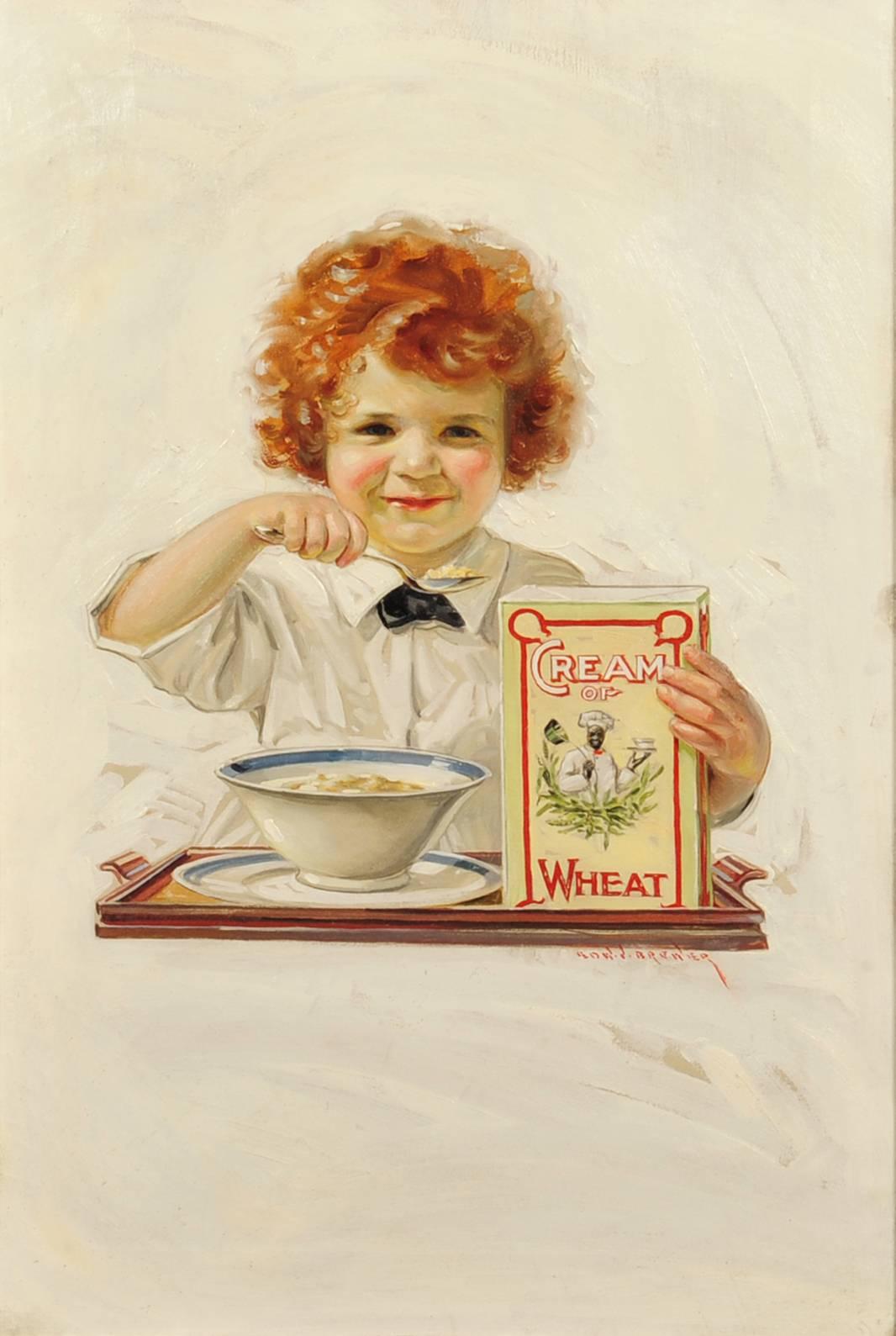 Edward Brewer Figurative Painting - "Little Indian Sioux" Cream of Wheat Ad, Saturday Evening Post, 1920