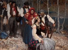 Gypsies Paused at a Clearing