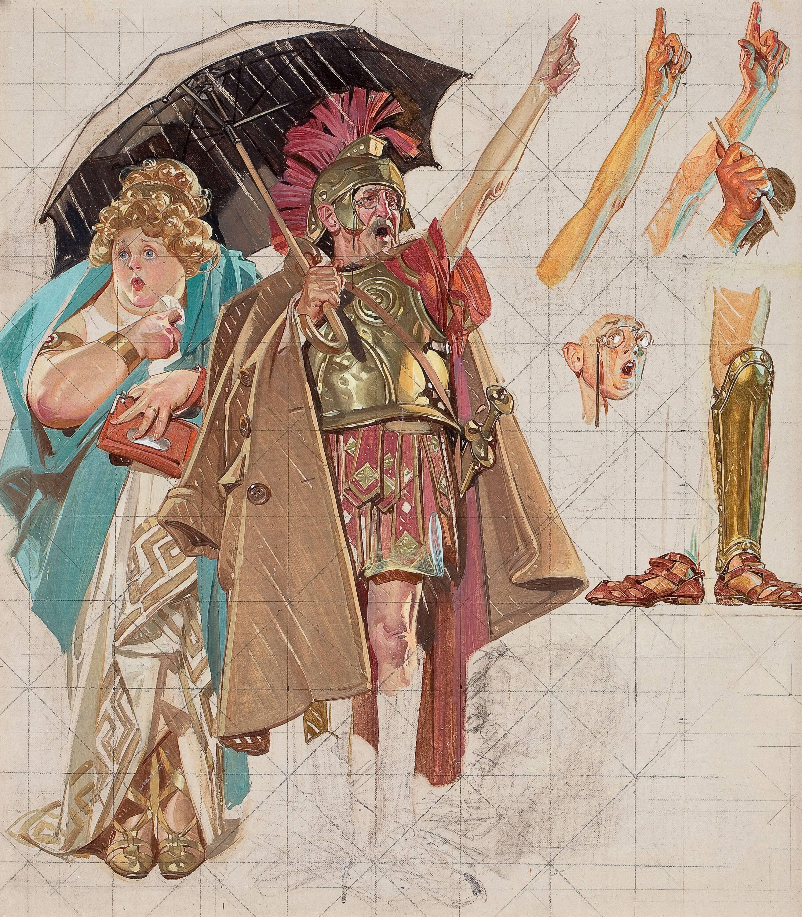 Joseph Christian Leyendecker Figurative Painting - Study for Saturday Evening Post Cover, March 10, 1934