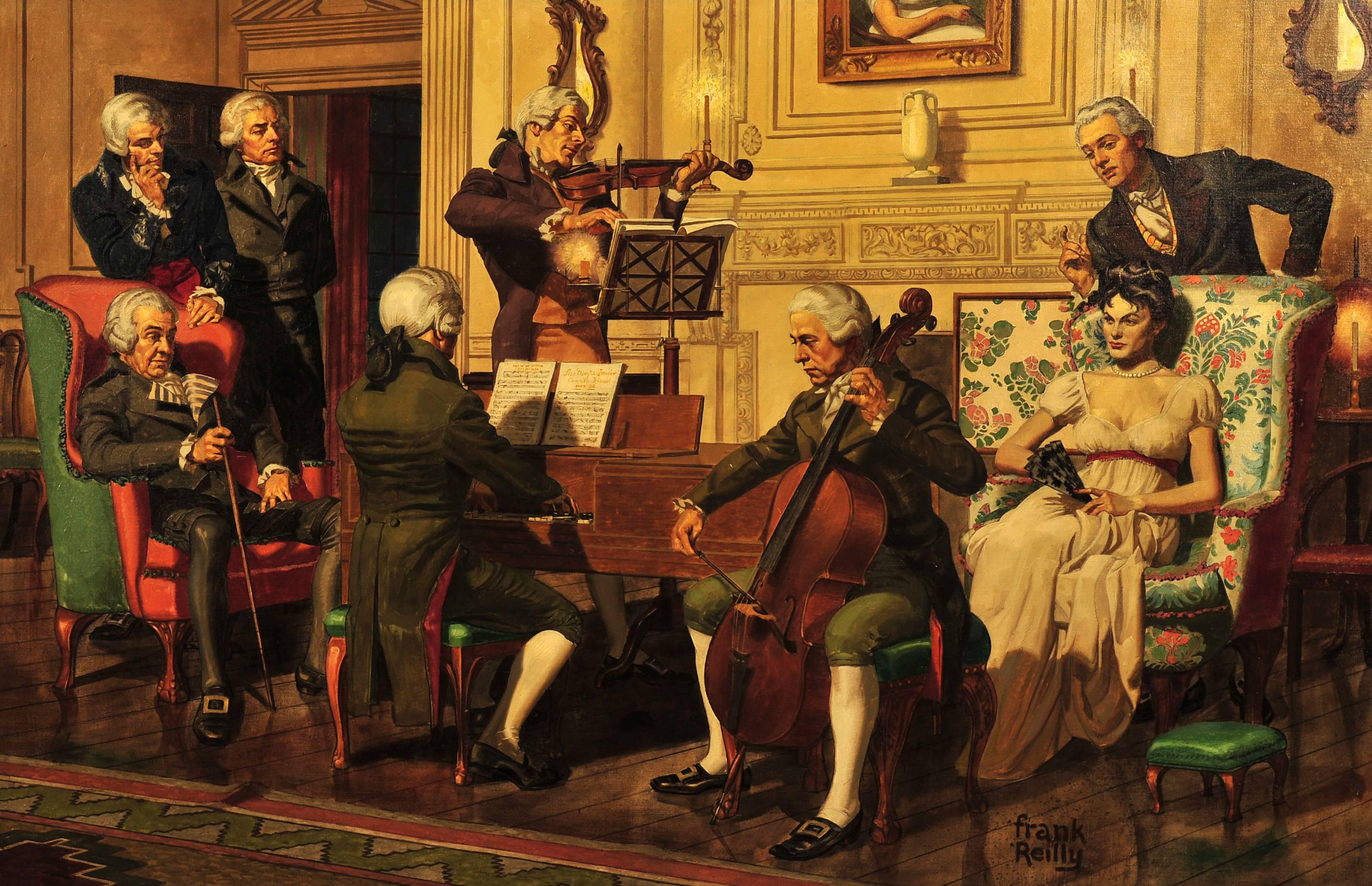 Frank J. Reilly Figurative Painting - Colonists Playing Music