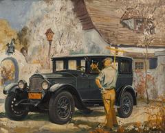 Antique 1920s Packard Painting