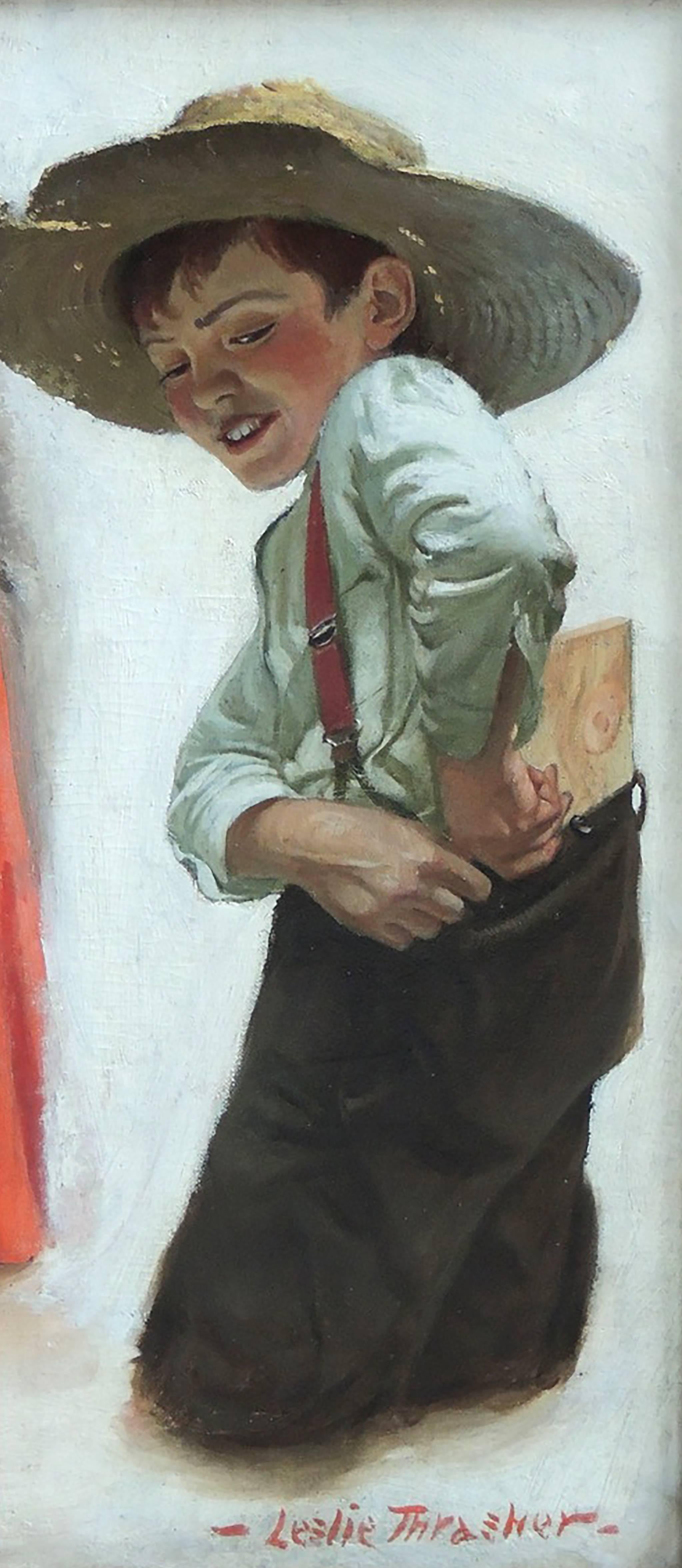 Figurative Painting di Leslie Thrasher - Ritratto di un ragazzo