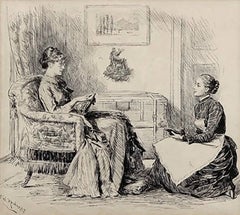 Antique Women Discussing Shoes