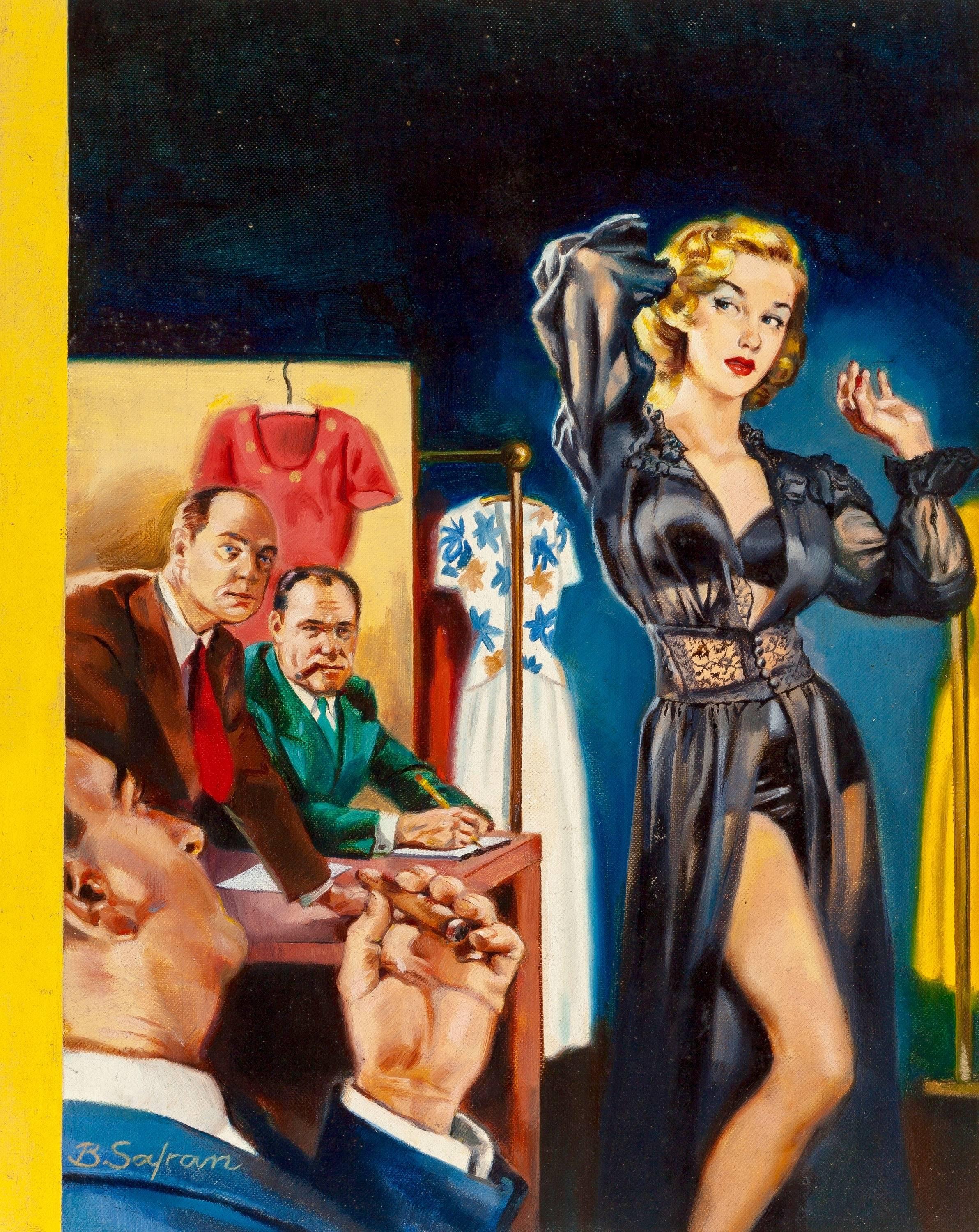 Bernard Safran Figurative Painting - The Indiscretions of a French Model, Paperback Cover