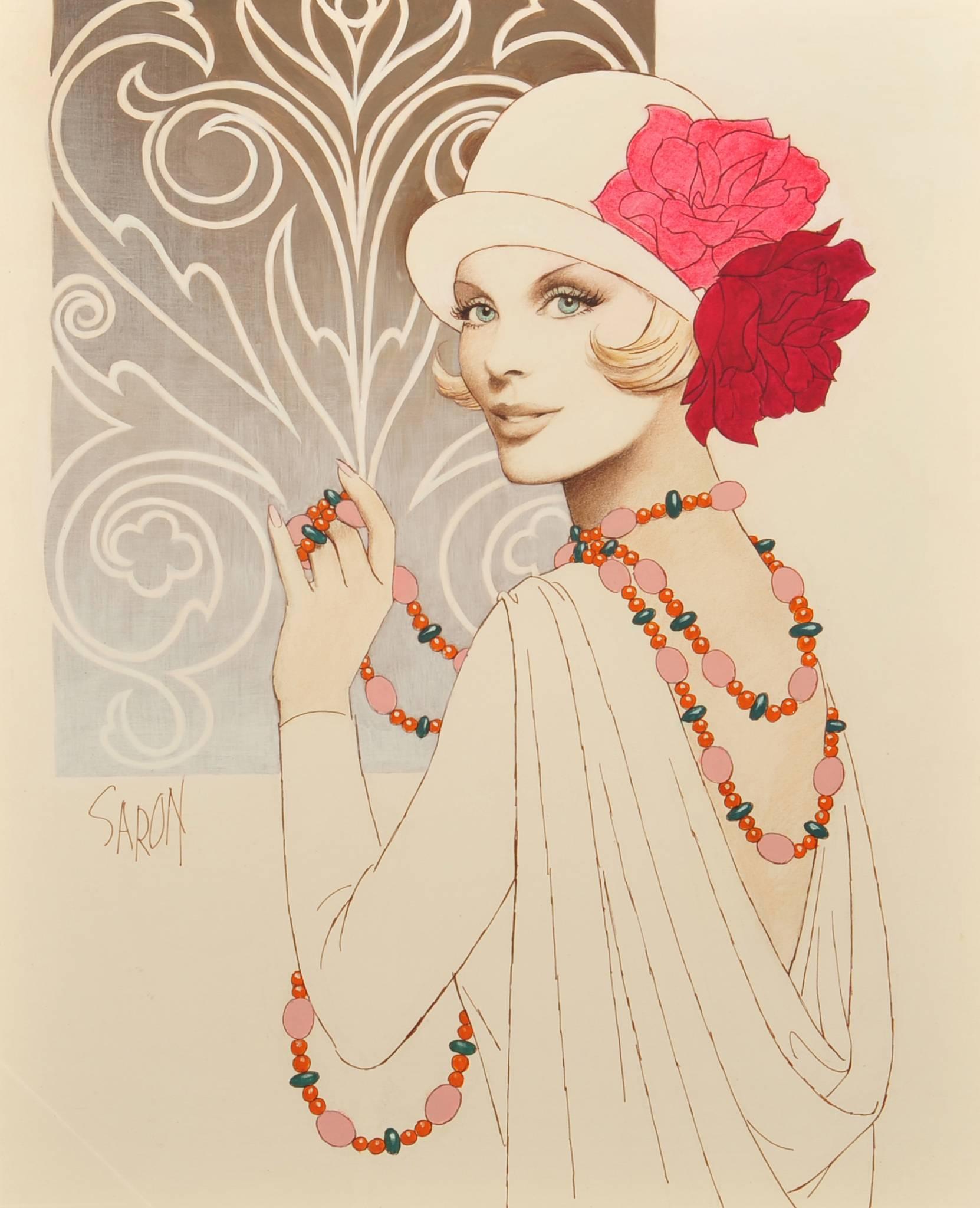 Arthur Sarnoff Figurative Art - Rose Hatted Women
