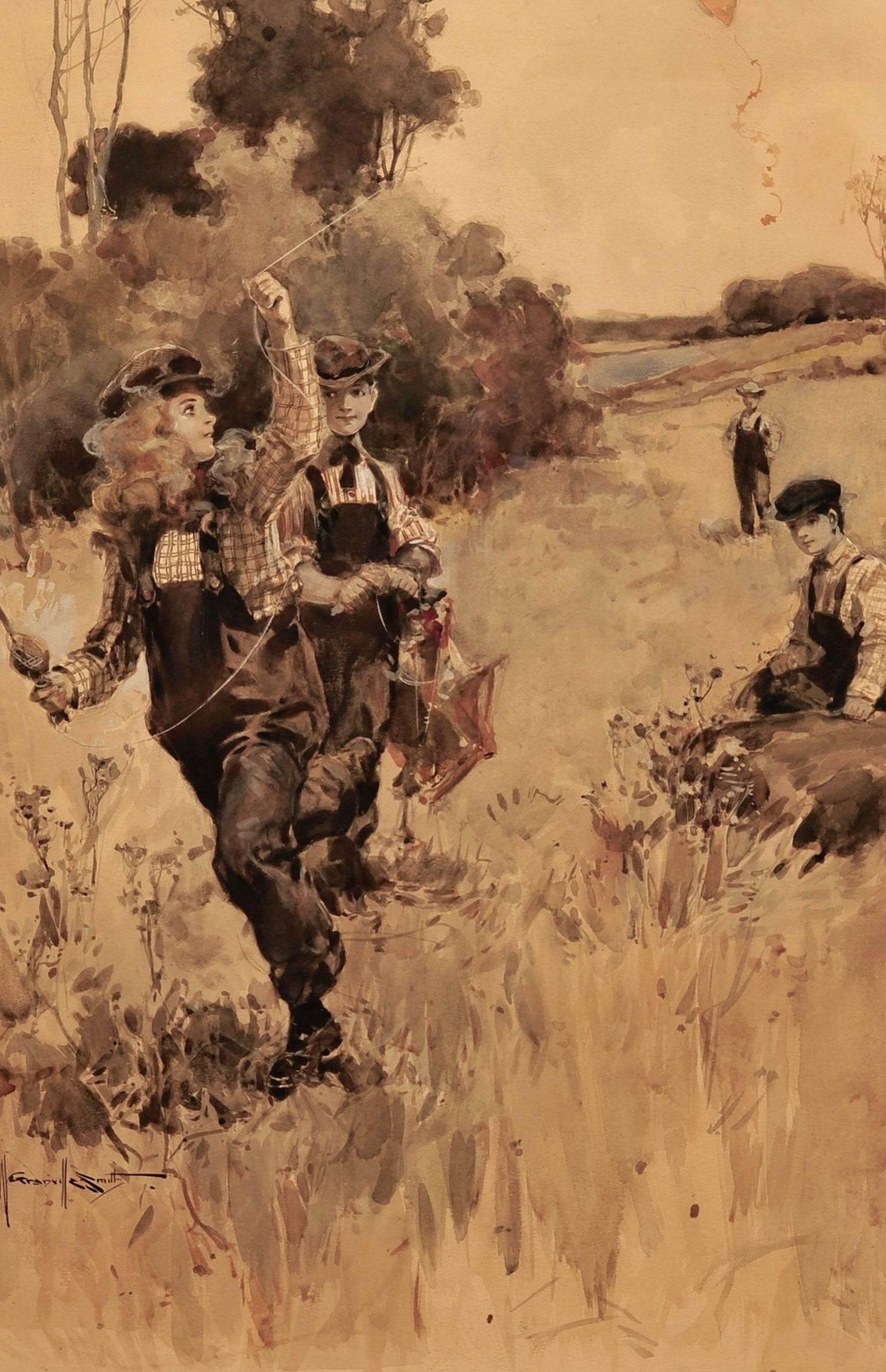Walter Granville Smith Playing In The Field For Sale At 1stdibs