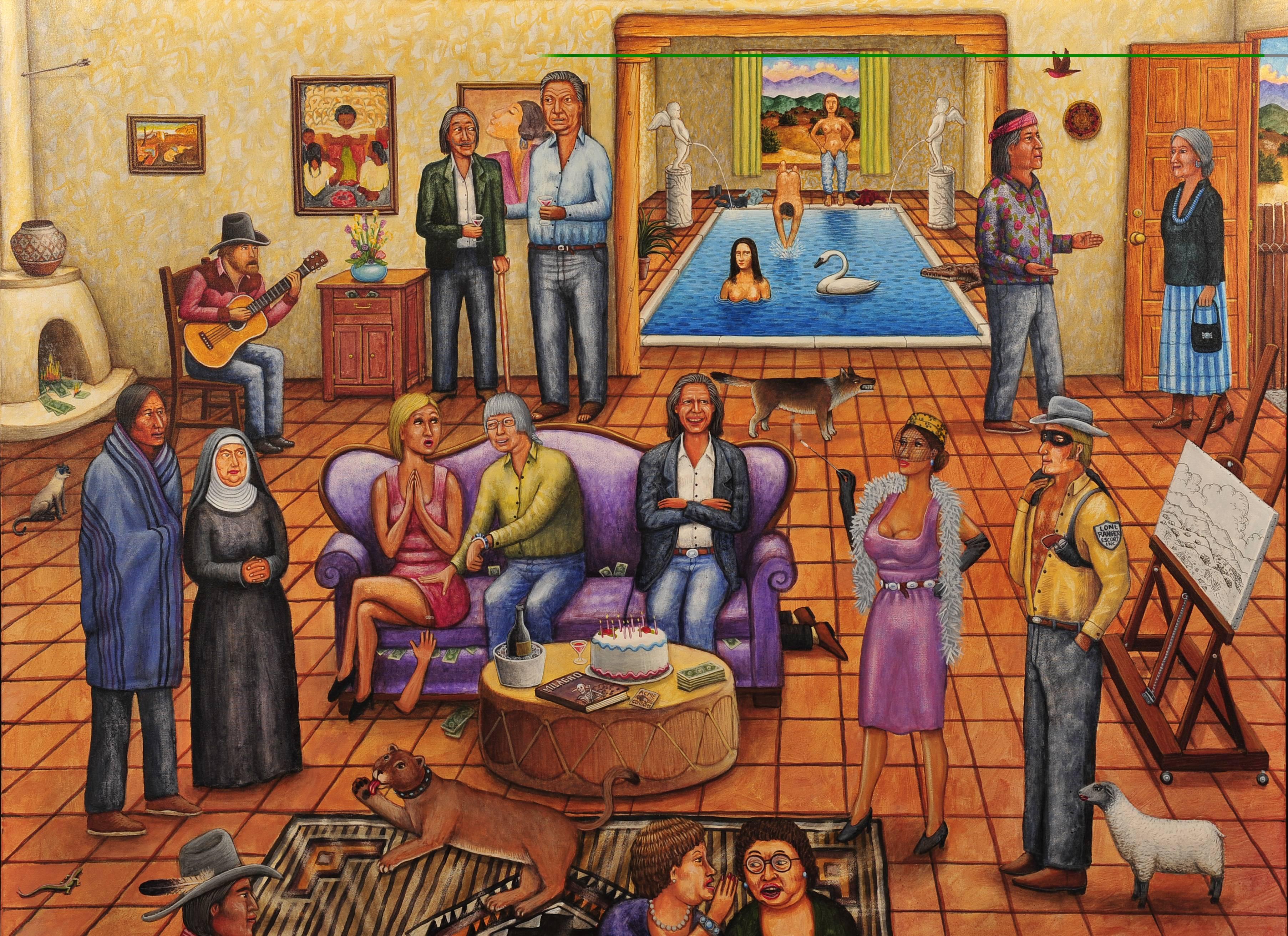 David Bradley Figurative Painting - Rich and Famous in Santa Fe