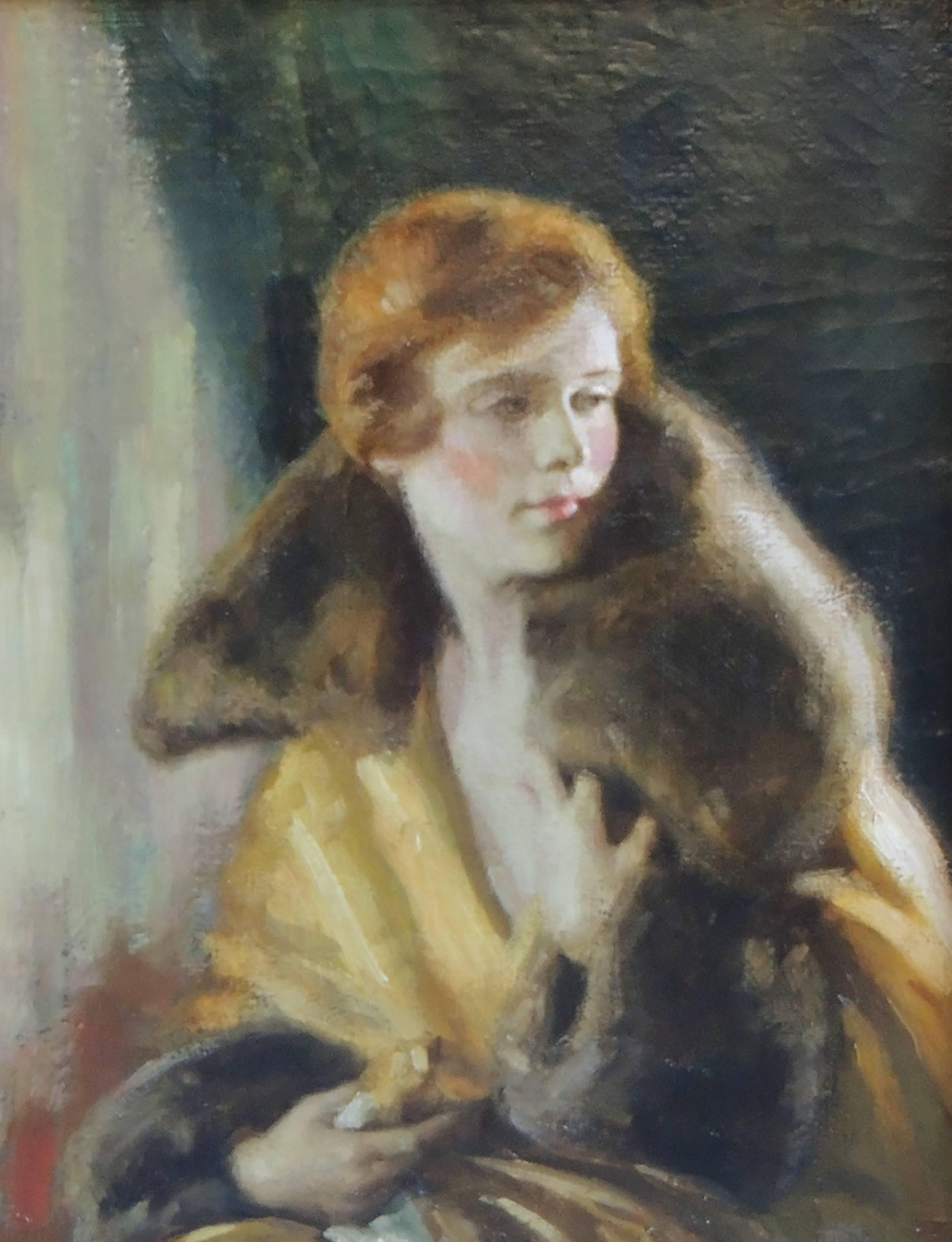 Edna Crompton Portrait Painting - February 1925 Redbook Magazine Cover