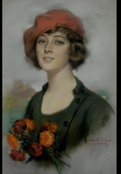 A Young Beauty Holding Flowers