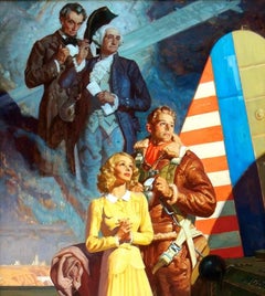 Vintage Parachuter with Abraham Lincoln and George Washington