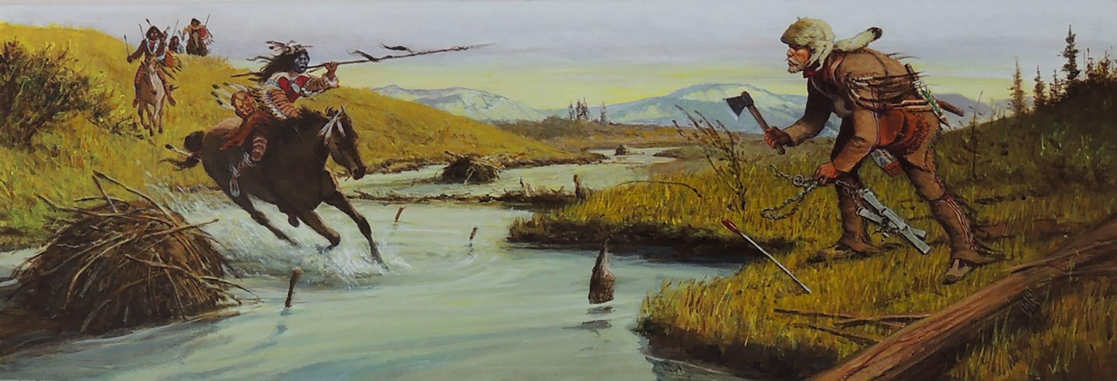 Figurative Painting di Louis S. Glanzman - "Copertina del libro "Crack in the Sky