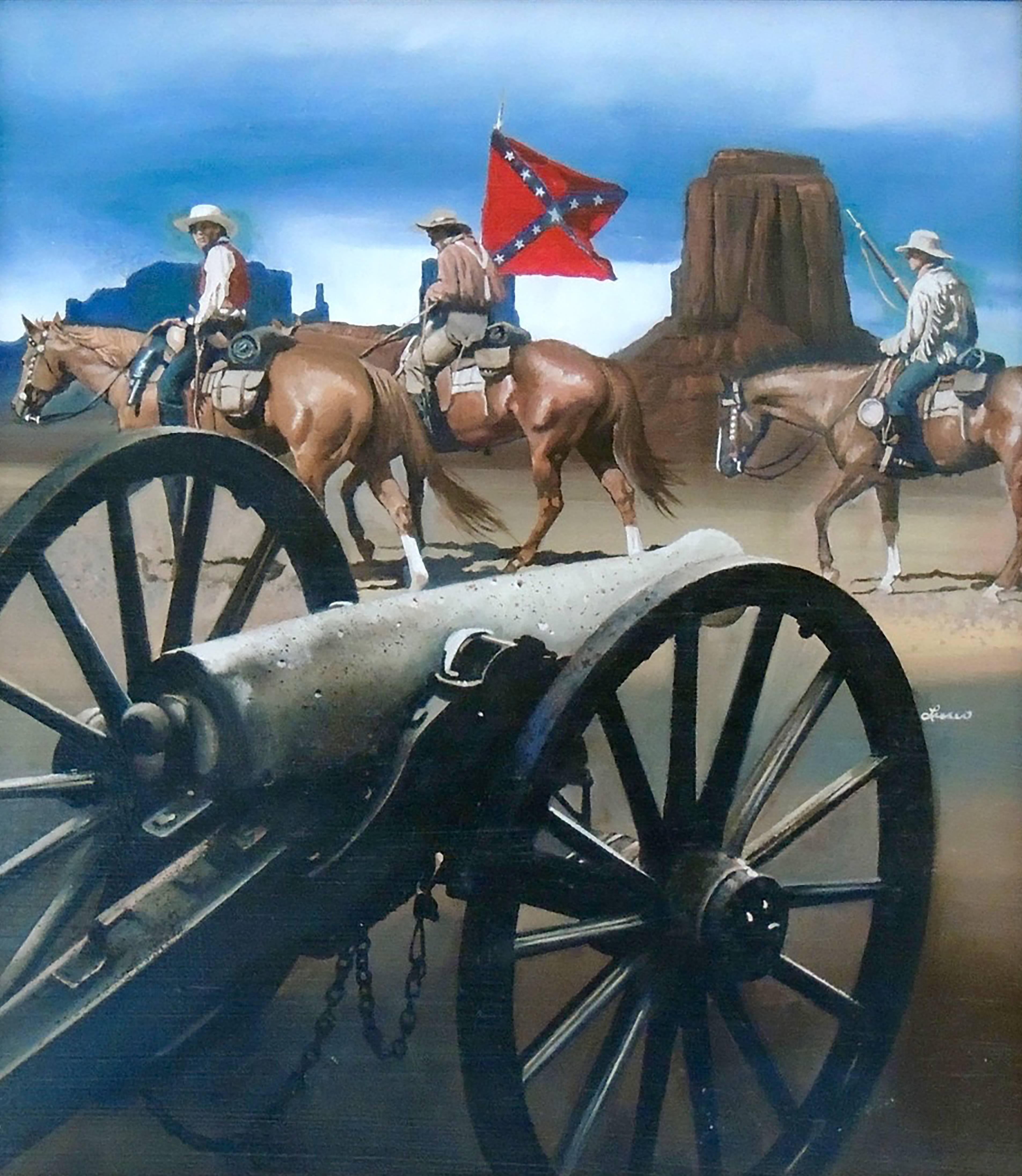 Ron Lesser Figurative Painting - Texas Fury, Paperback Cover