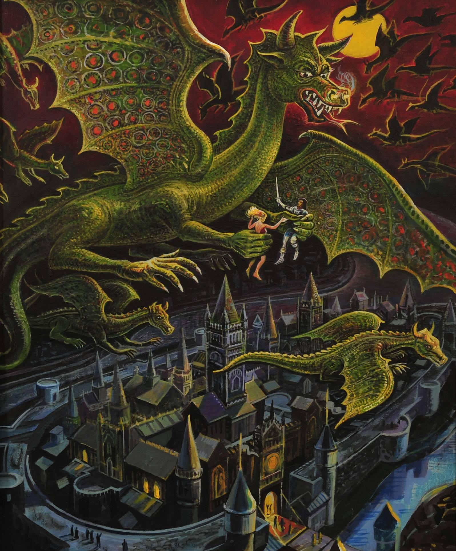 Charles Ellis Animal Painting - Invasion of the Dragons