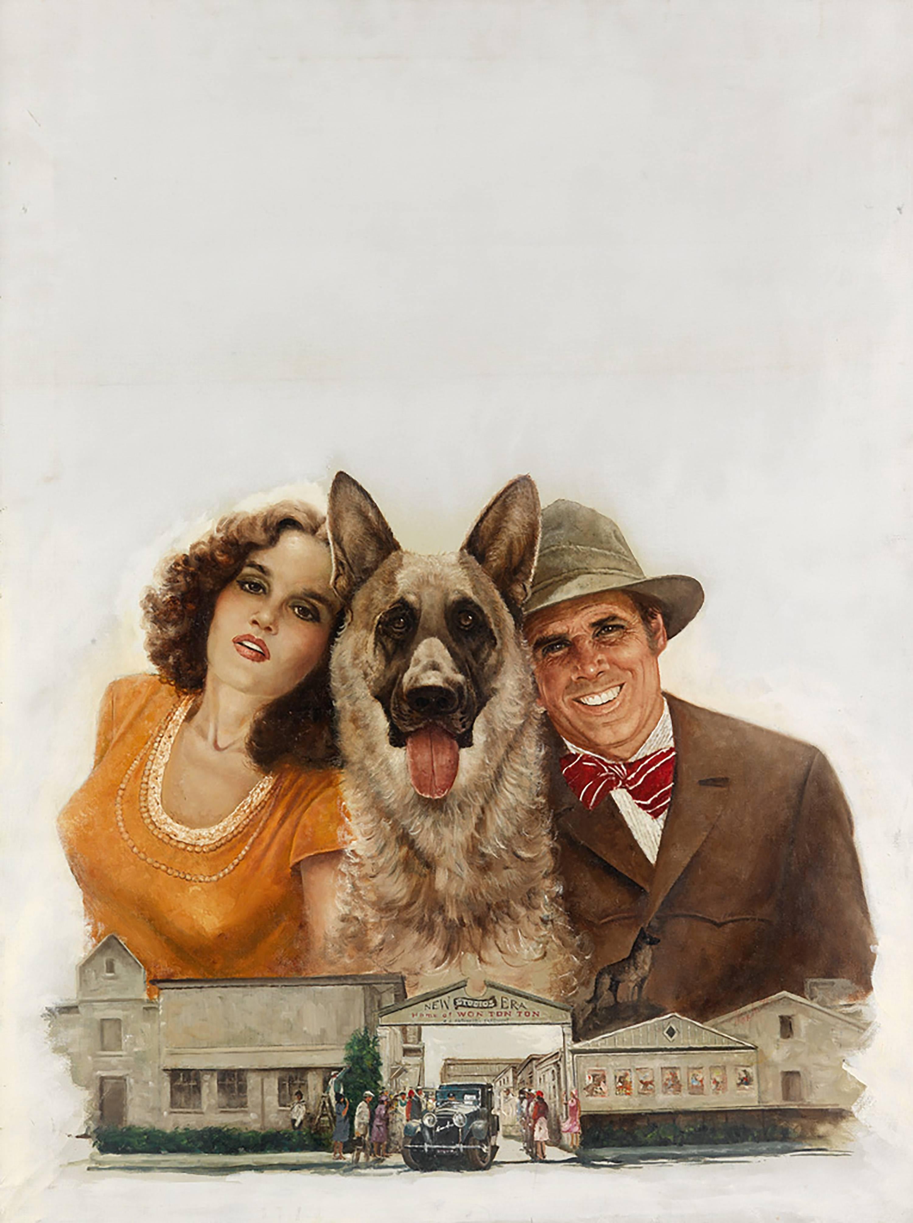 Figurative Painting Lou Marchetti - The Dog Who Saved Hollywood (Le chien qui a sauvé Hollywood)