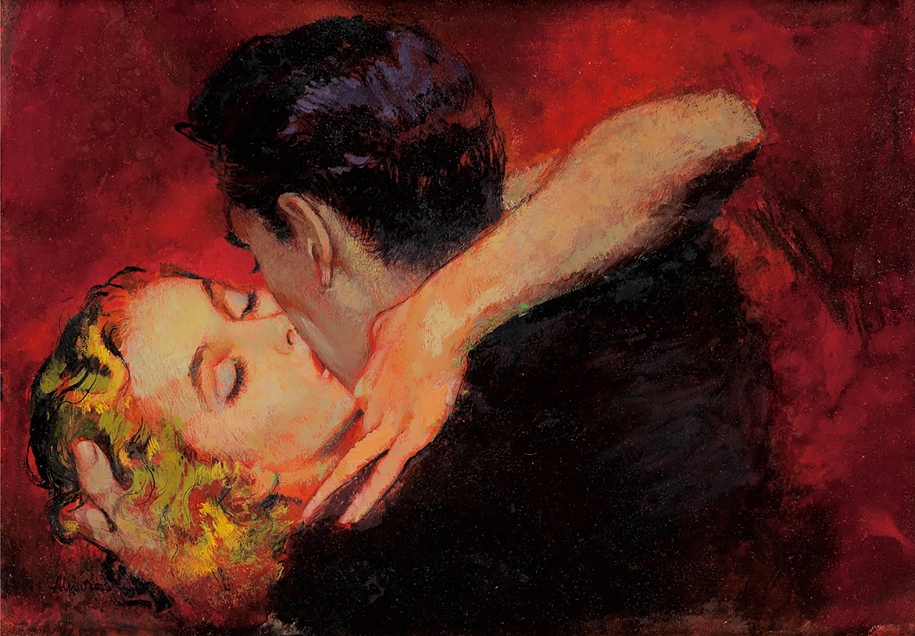 « The Embrace », illustration d'une histoire pour le magazine Cosmopolitan, août 1951