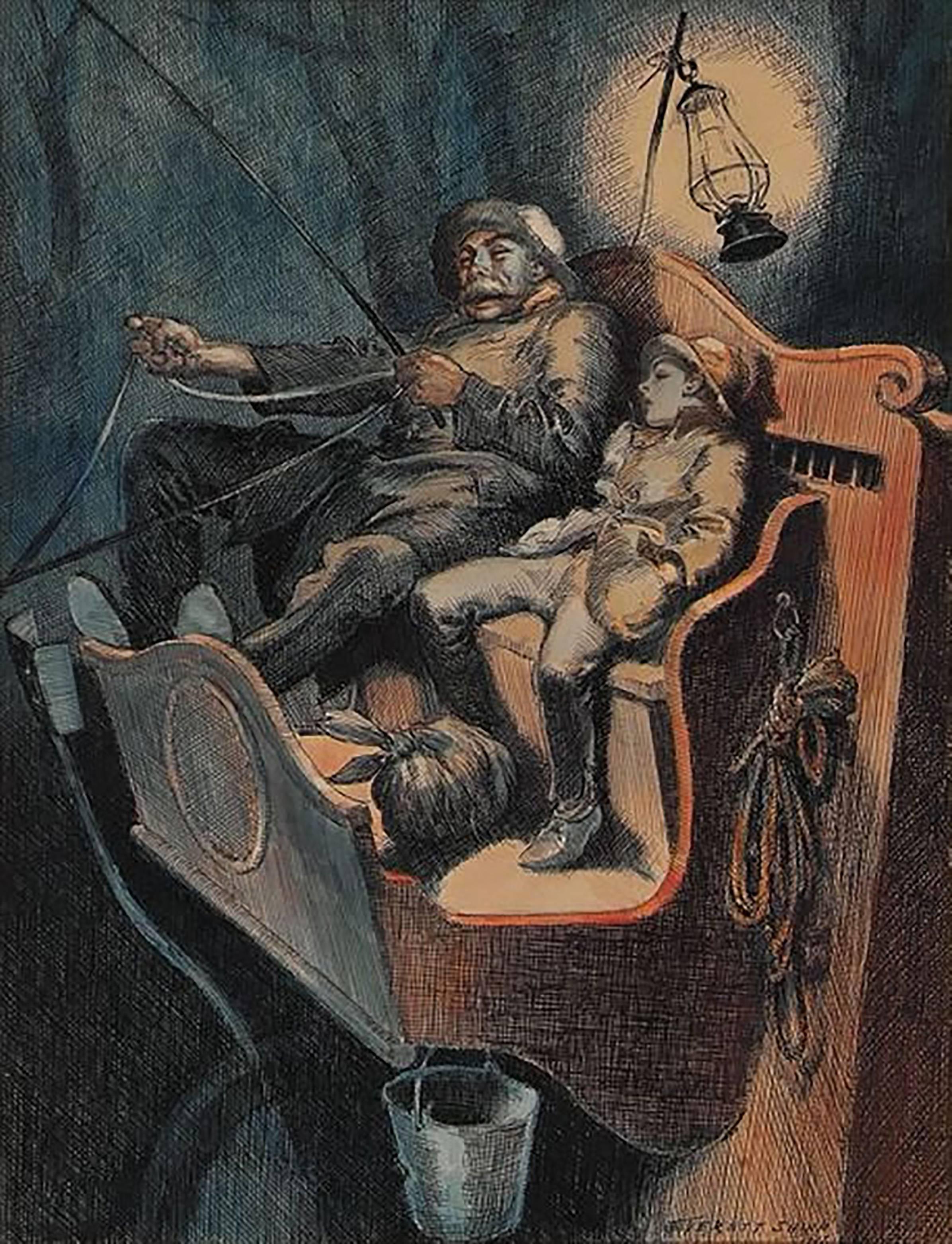 Everett Shinn Figurative Art – Illustration für Toby Tyler: Zehn Wochen im Zirkus