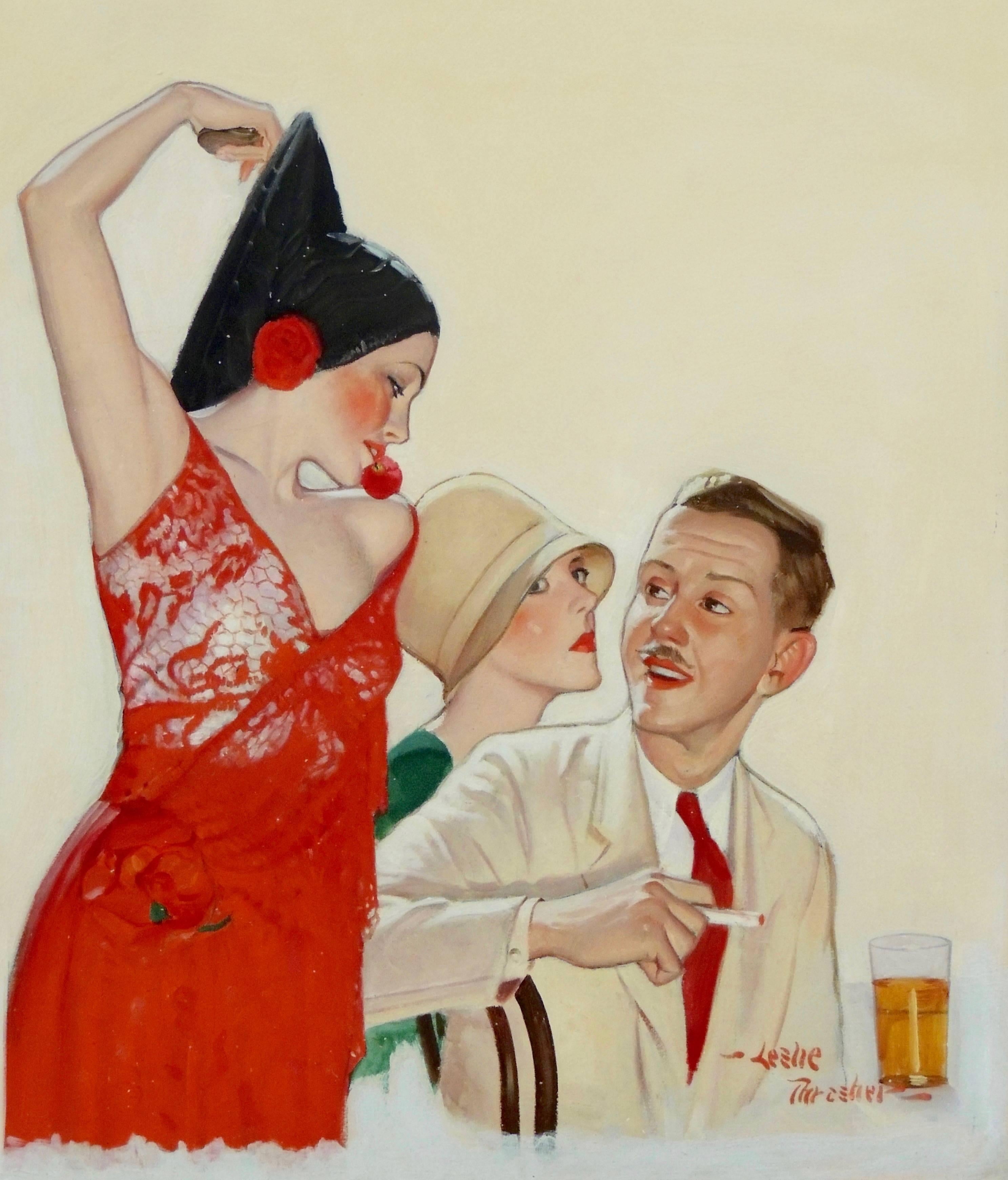 Figurative Painting de Leslie Thrasher - ¡Cuba Libre! Portada de la revista Liberty